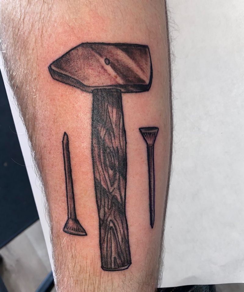 30 Pretty Hammer Tattoos You Will Love