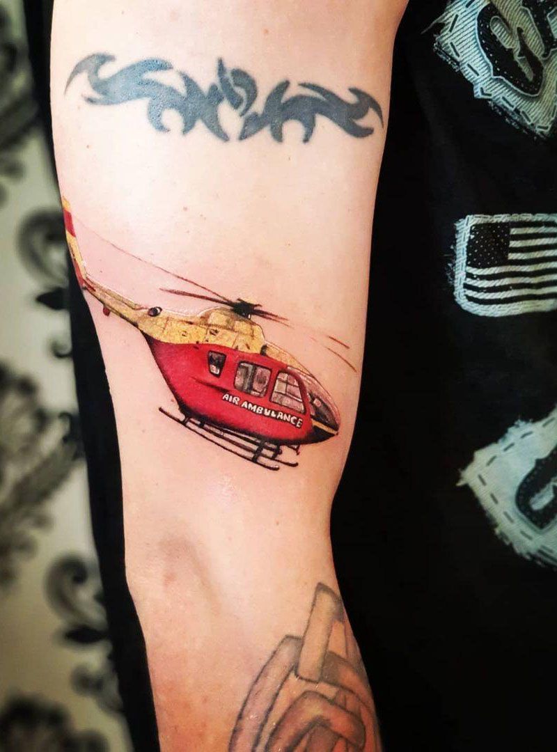 30 Pretty Helicopter Tattoos to Inspire You