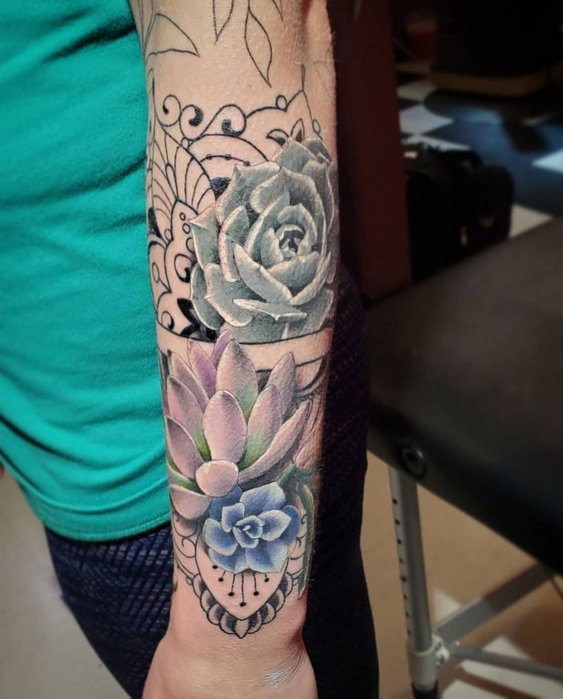 30 Pretty Succulent Tattoos Bring You Good Luck