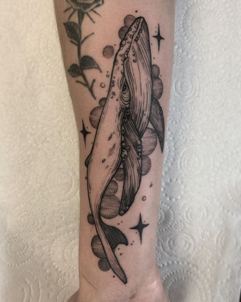 30 Pretty Blue Whale Tattoos You Will Love