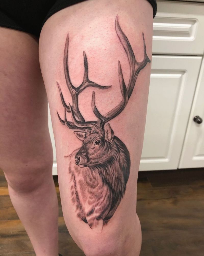 30 Pretty Elk Tattoos Make You Beautiful Forever