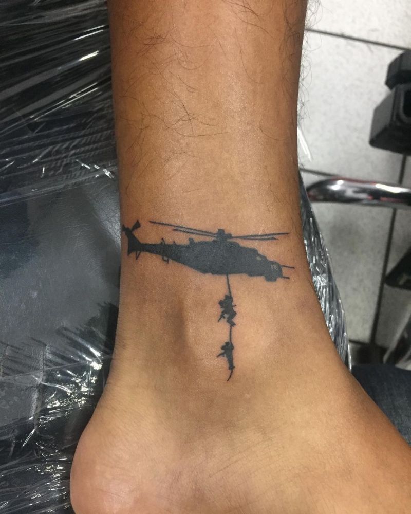 30 Pretty Helicopter Tattoos to Inspire You