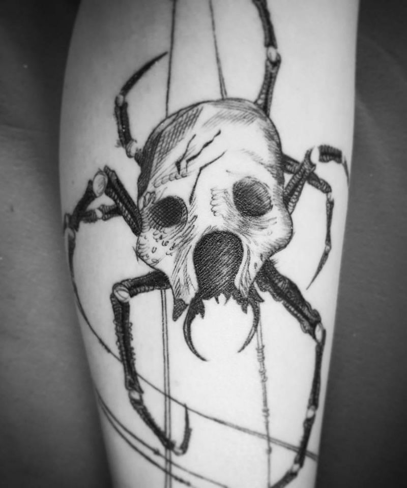 30 Pretty Skull Spider Tattoos You Must Try