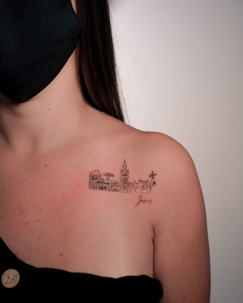 30 Pretty Skyline Tattoos to Inspire You