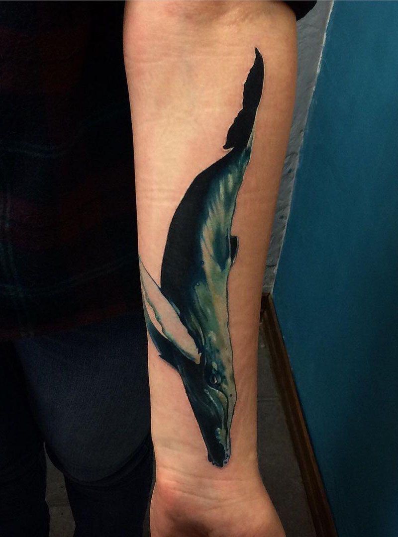 30 Pretty Blue Whale Tattoos You Will Love