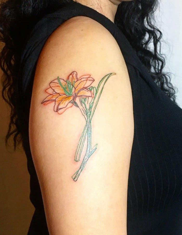 30 Pretty Daylily Tattoos Show Your Temperament