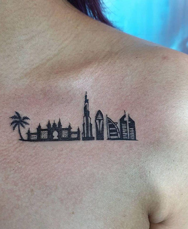 30 Pretty Skyline Tattoos to Inspire You