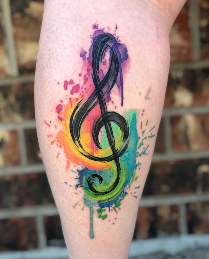 30 Perfect Treble Clef Tattoos Make You Attractive