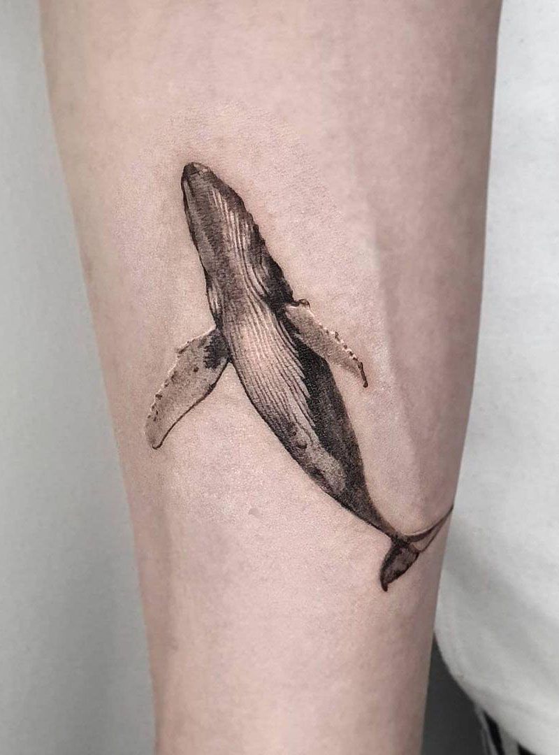 30 Pretty Blue Whale Tattoos You Will Love