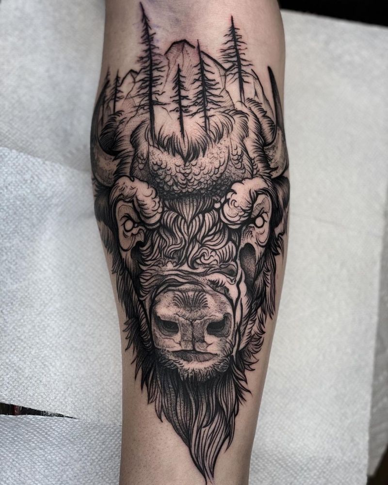 30 Pretty Buffalo Tattoos Make You Brave