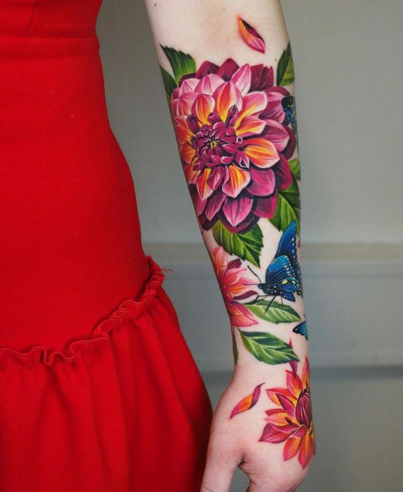 30 Pretty Dahlia Tattoos You Must Try