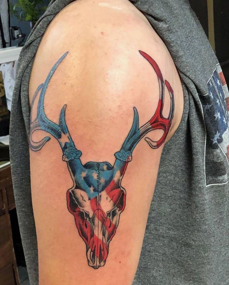 30 Pretty Deer Skull Tattoos Make You More Attractive