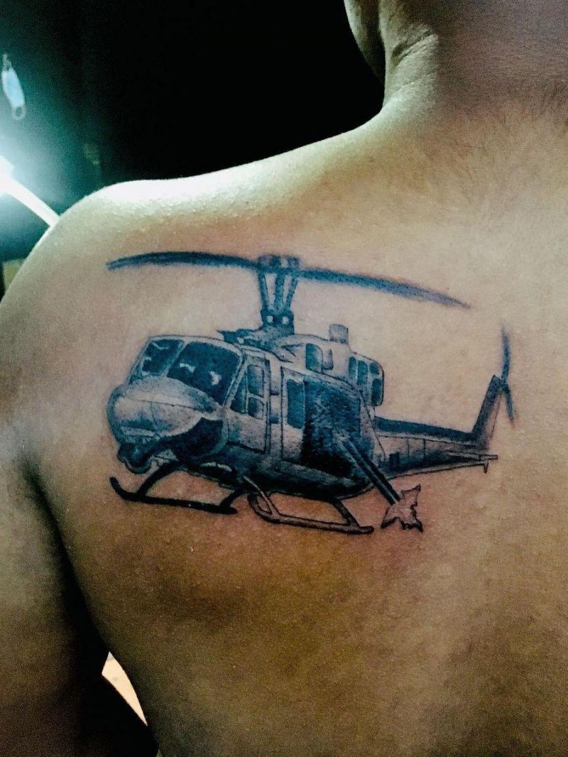 30 Pretty Helicopter Tattoos to Inspire You