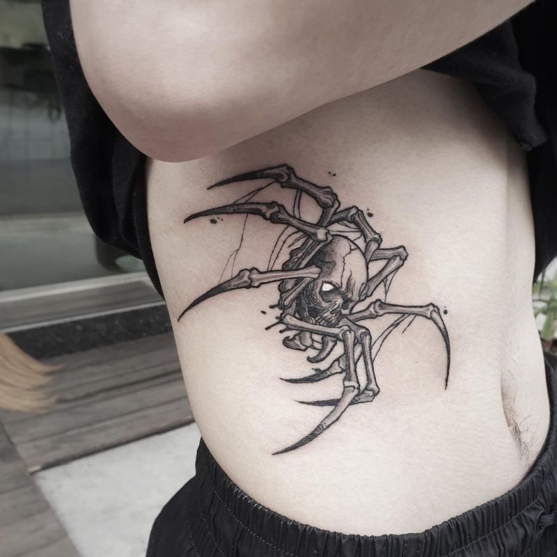 30 Pretty Skull Spider Tattoos You Must Try