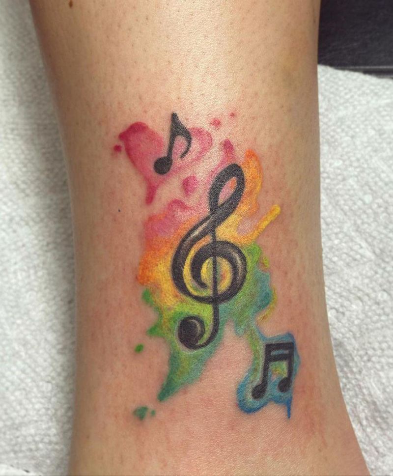 30 Perfect Treble Clef Tattoos Make You Attractive