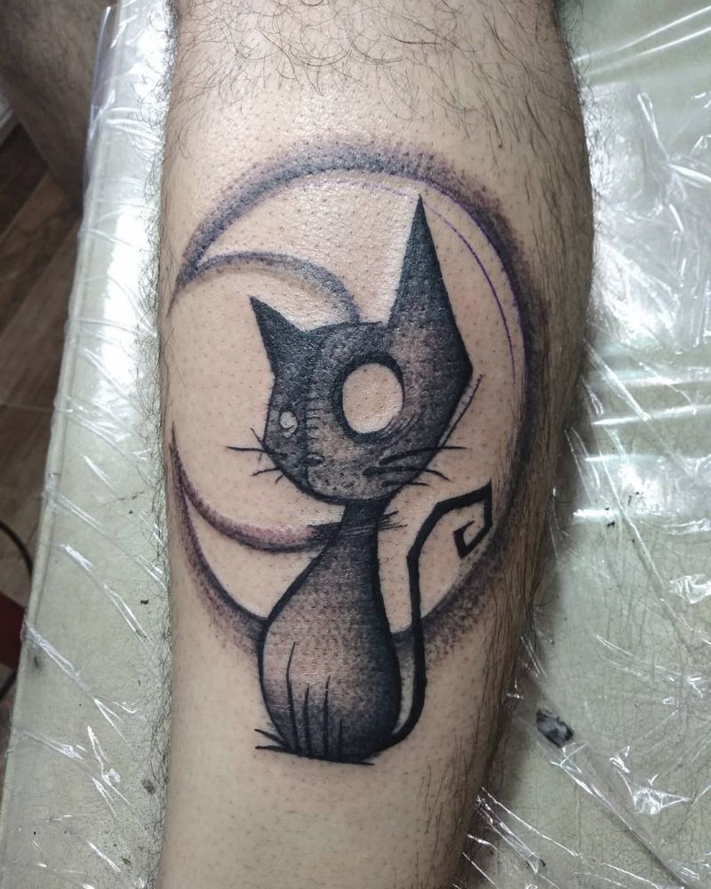 30 Pretty Black Cat Tattoos to Inspire You