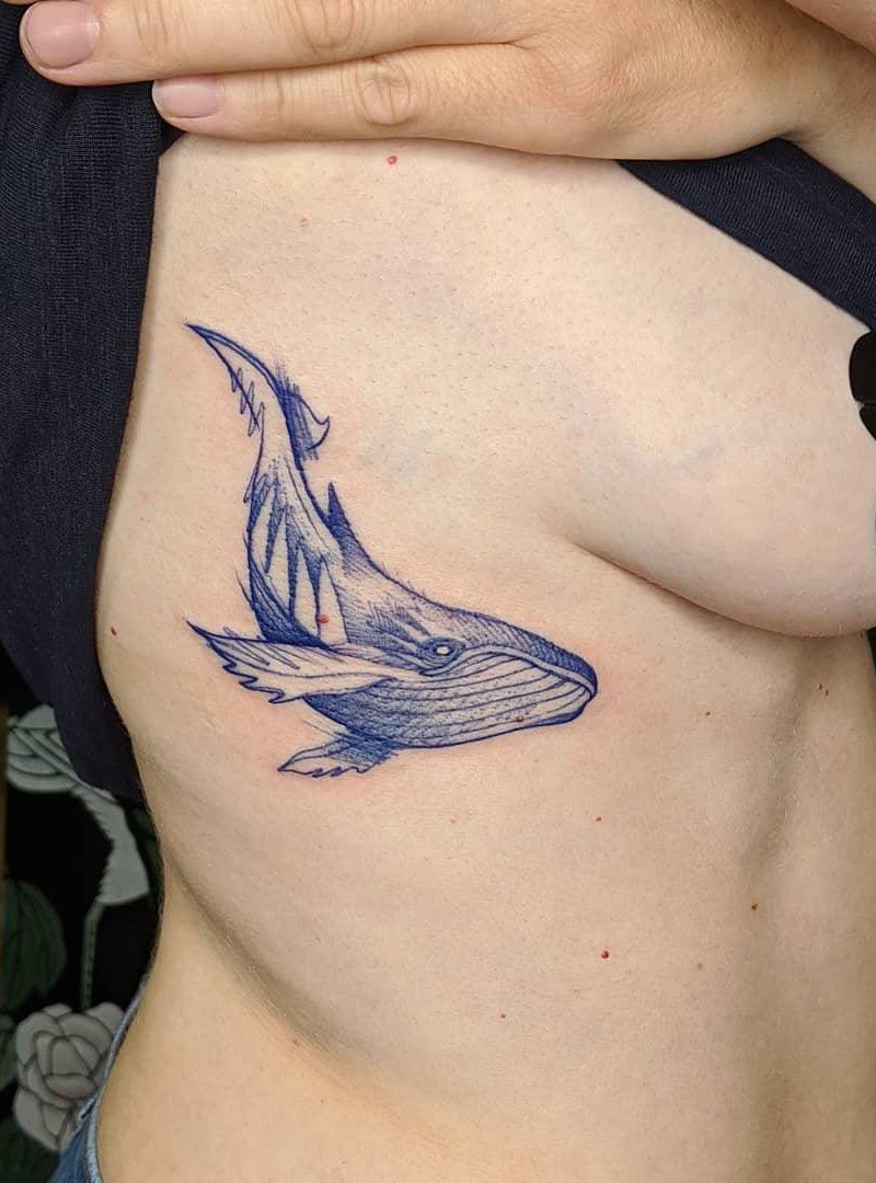 30 Pretty Blue Whale Tattoos You Will Love