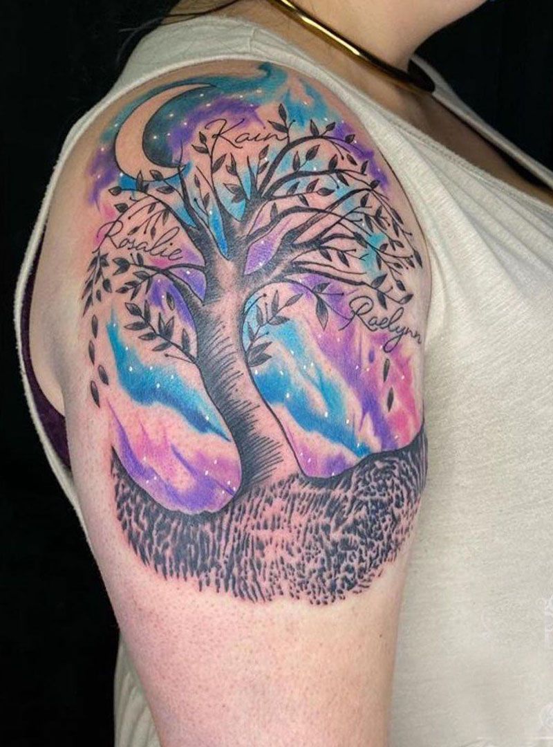 30 Pretty Family Tree Tattoos You Want to Try