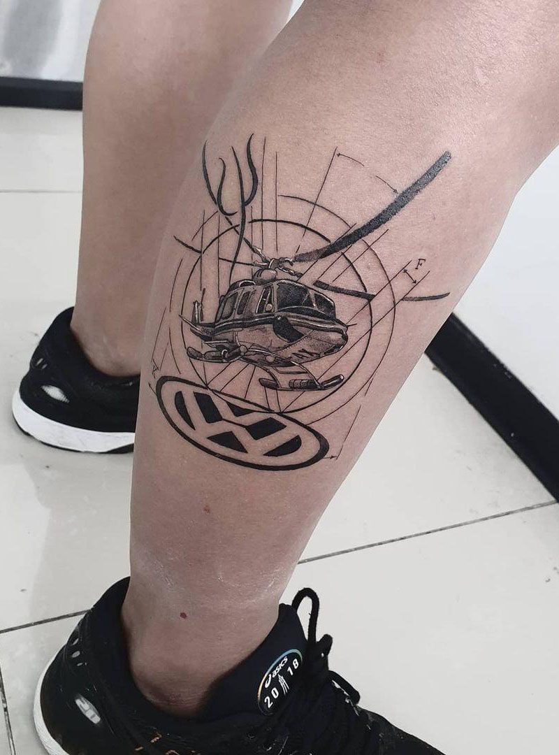 30 Pretty Helicopter Tattoos to Inspire You