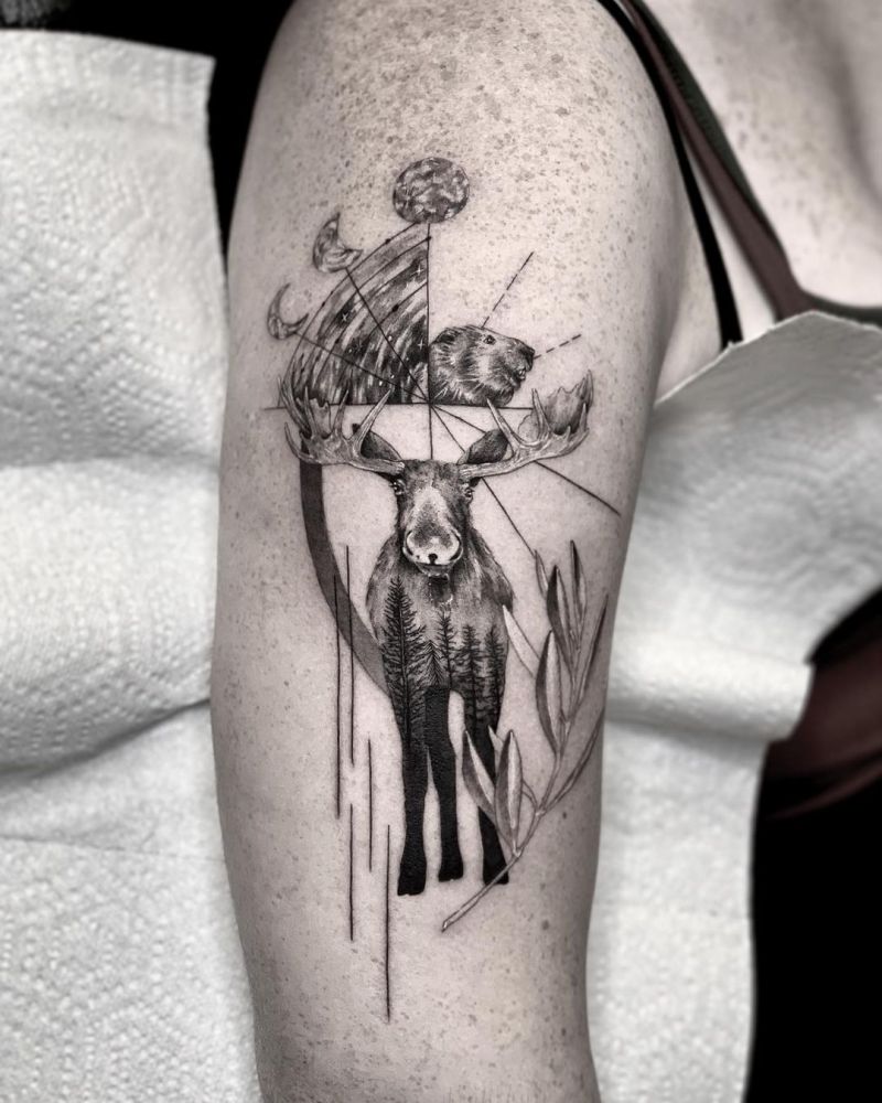 30 Pretty Moose Tattoos You Will Love