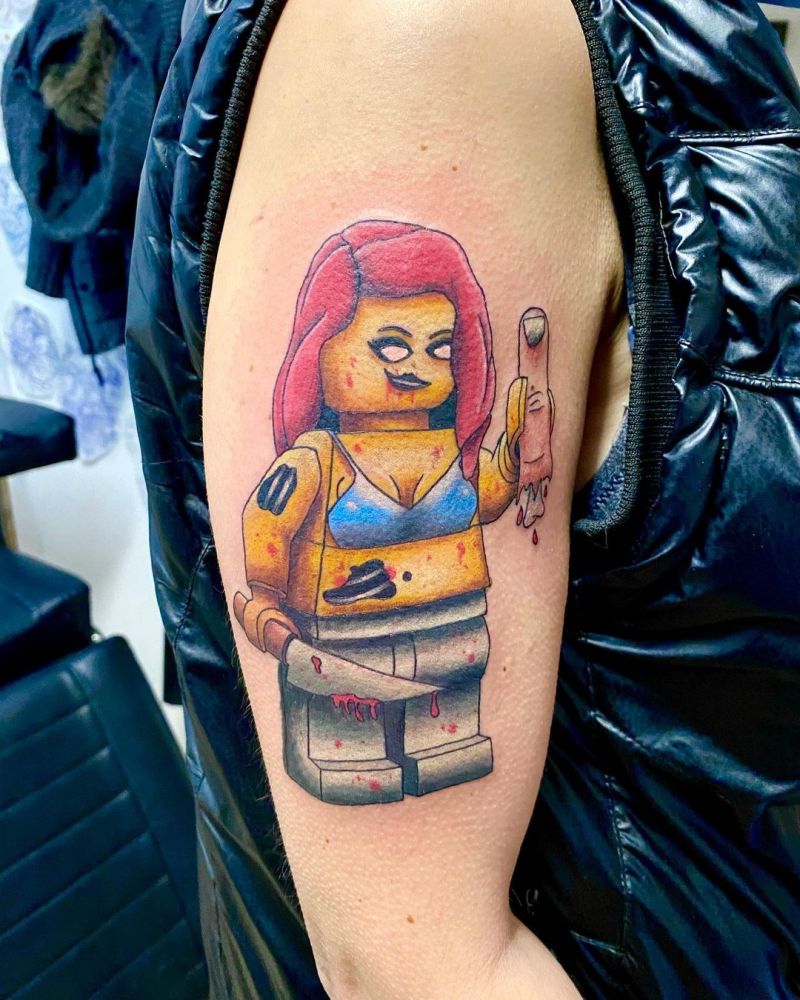 30 Pretty Lego Tattoos to Inspire You