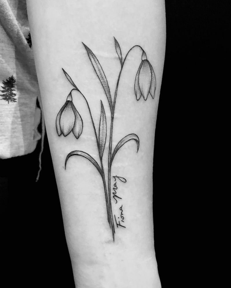 30 Pretty Snowdrop Tattoos to Inspire You