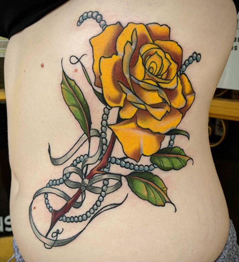 30 Pretty Yellow Rose Tattoos Make You Elegant and Beautiful