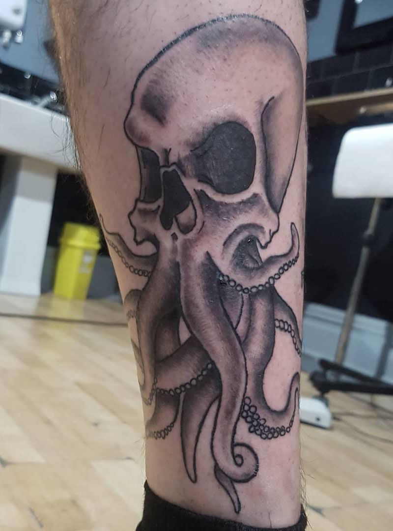 30 Pretty Octopus Skull Tattoos You Will Love