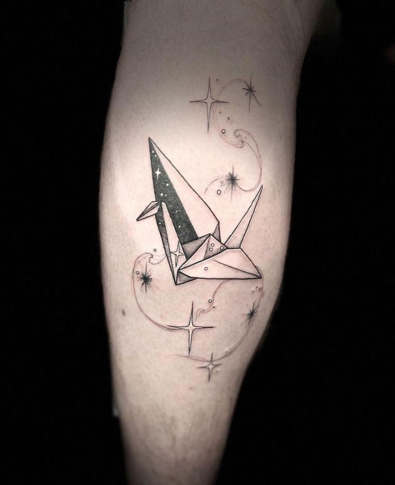 30 Pretty Paper Crane Tattoos Make Your Dream Come True