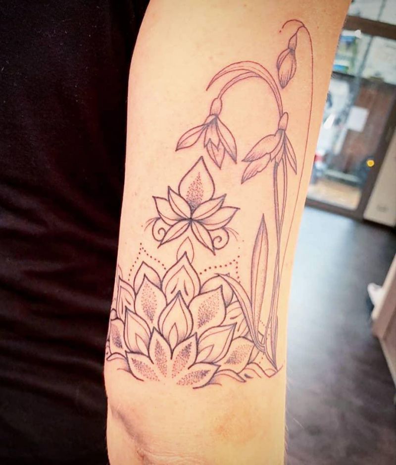 30 Pretty Snowdrop Tattoos to Inspire You