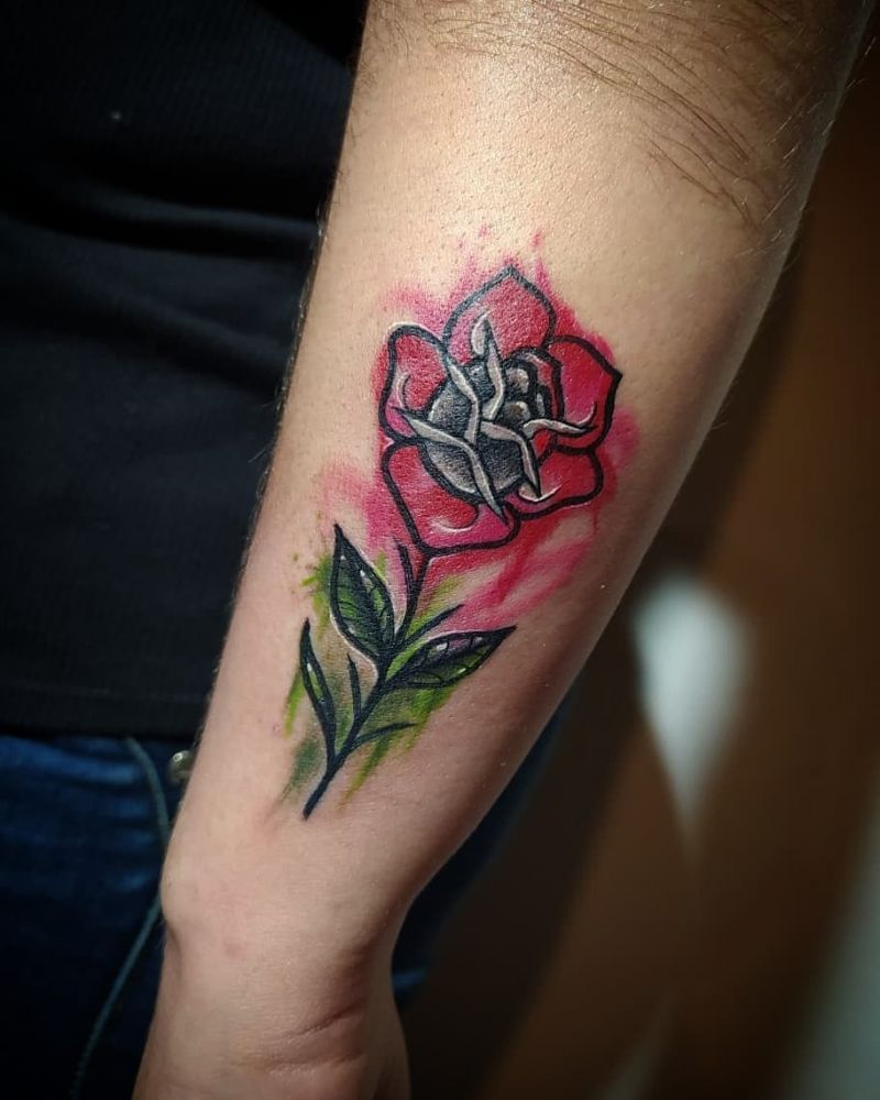 30 Pretty Watercolor Flower Tattoos You Will Love