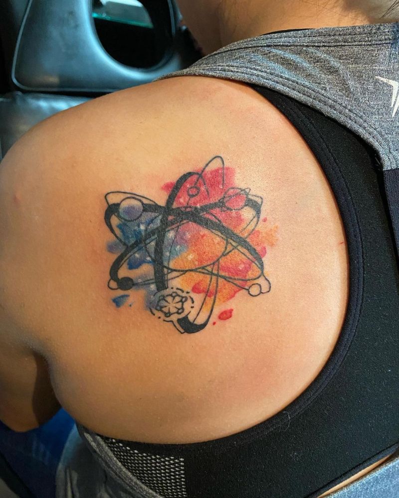 30 Pretty Atom Tattoos to Inspire You