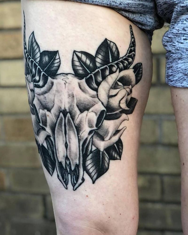 30 Pretty Goat Skull Tattoos You Must Try