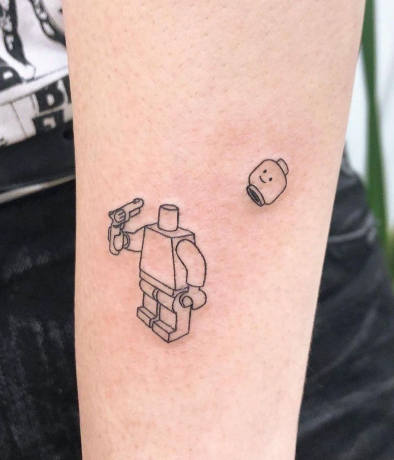 30 Pretty Lego Tattoos to Inspire You