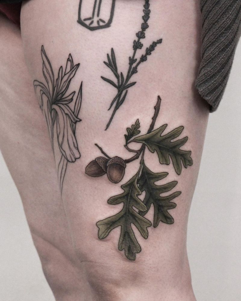 30 Pretty Oak Tattoos to Inspire You