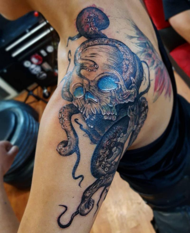 30 Pretty Octopus Skull Tattoos You Will Love