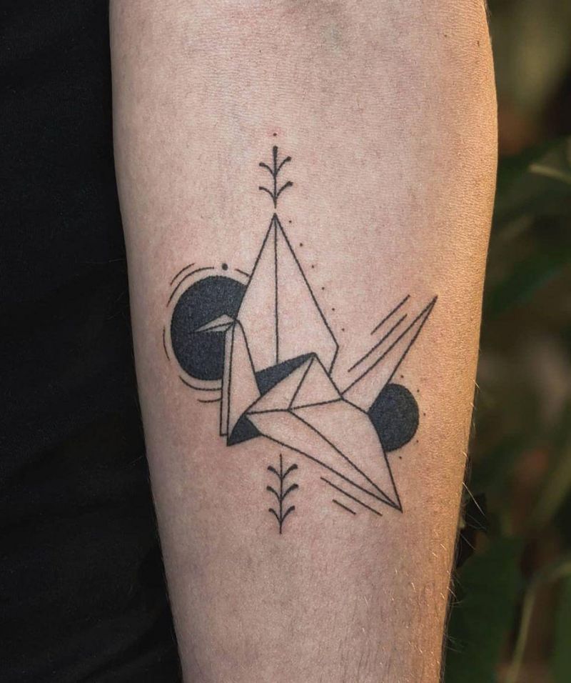 30 Pretty Paper Crane Tattoos Make Your Dream Come True