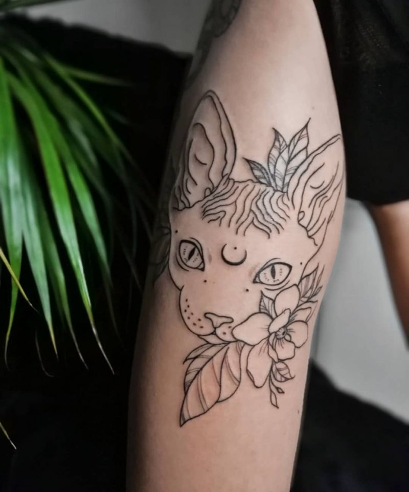 30 Pretty Sphinx Cat Tattoos to Inspire You