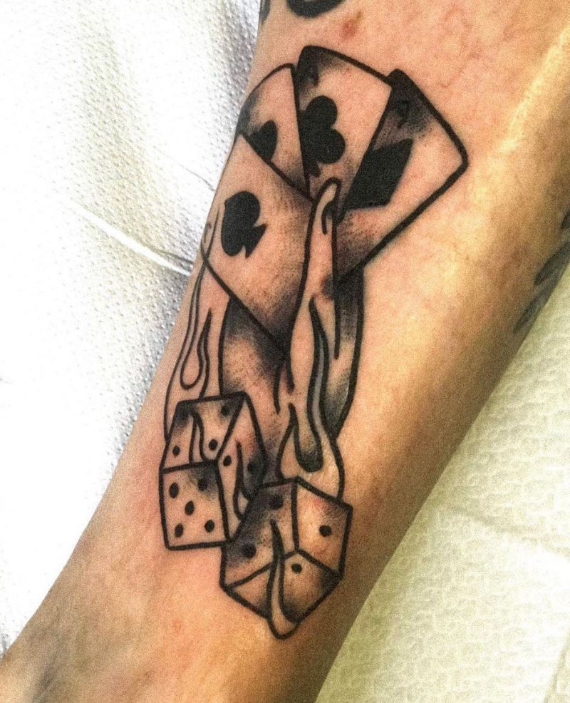 30 Pretty Dice Tattoos Hope to Bring You Luck