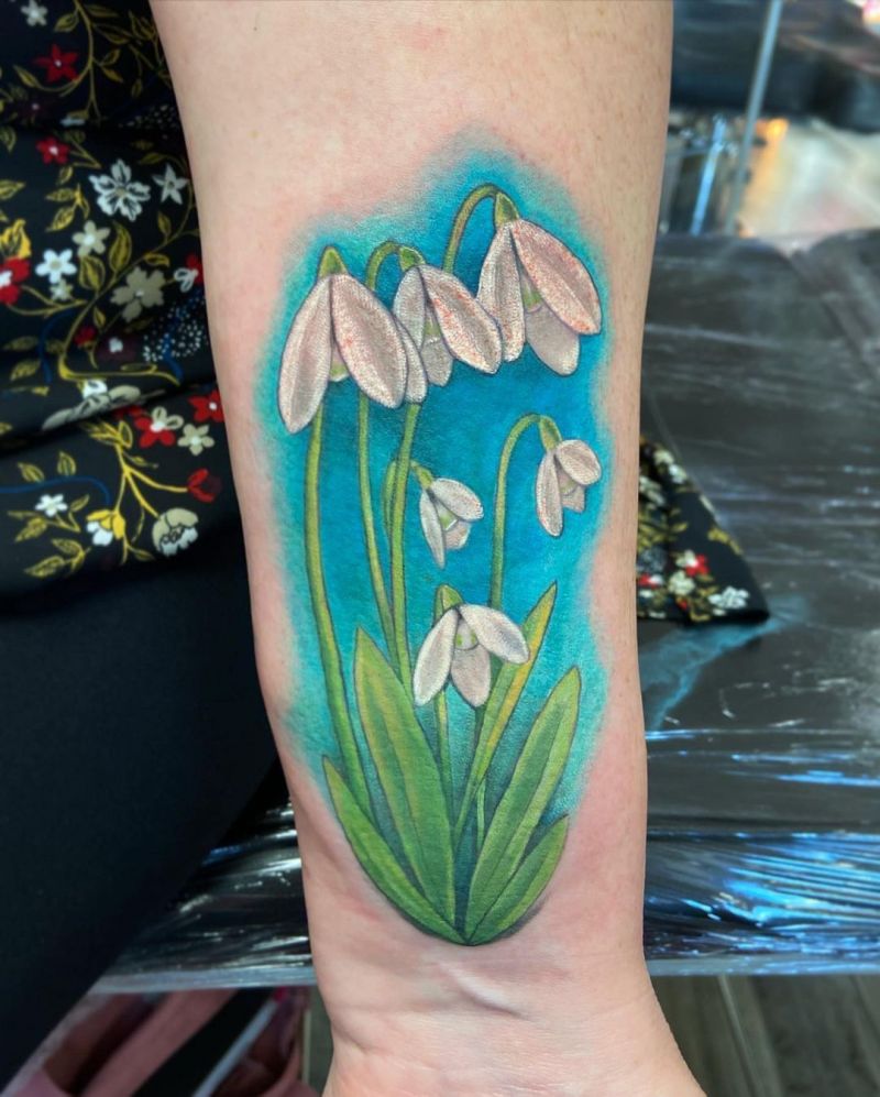 30 Pretty Snowdrop Tattoos to Inspire You