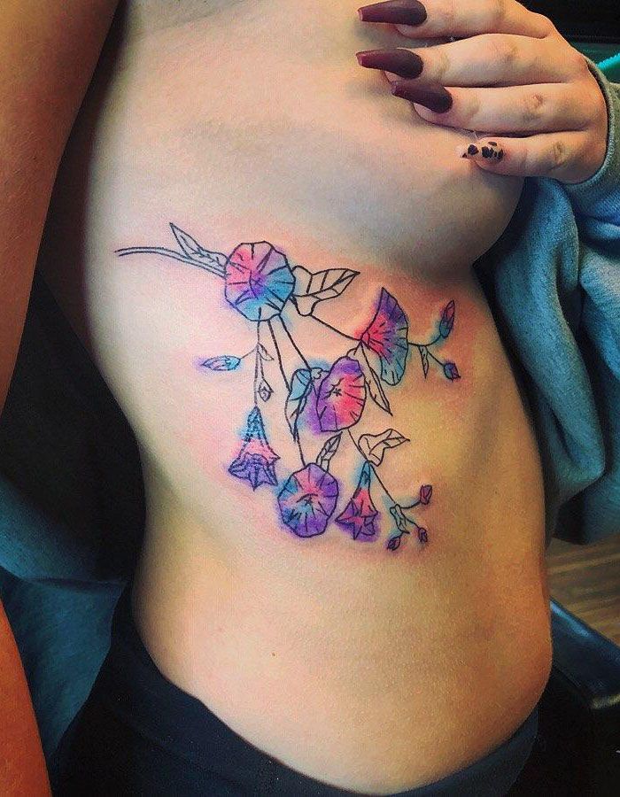 30 Pretty Watercolor Flower Tattoos You Will Love