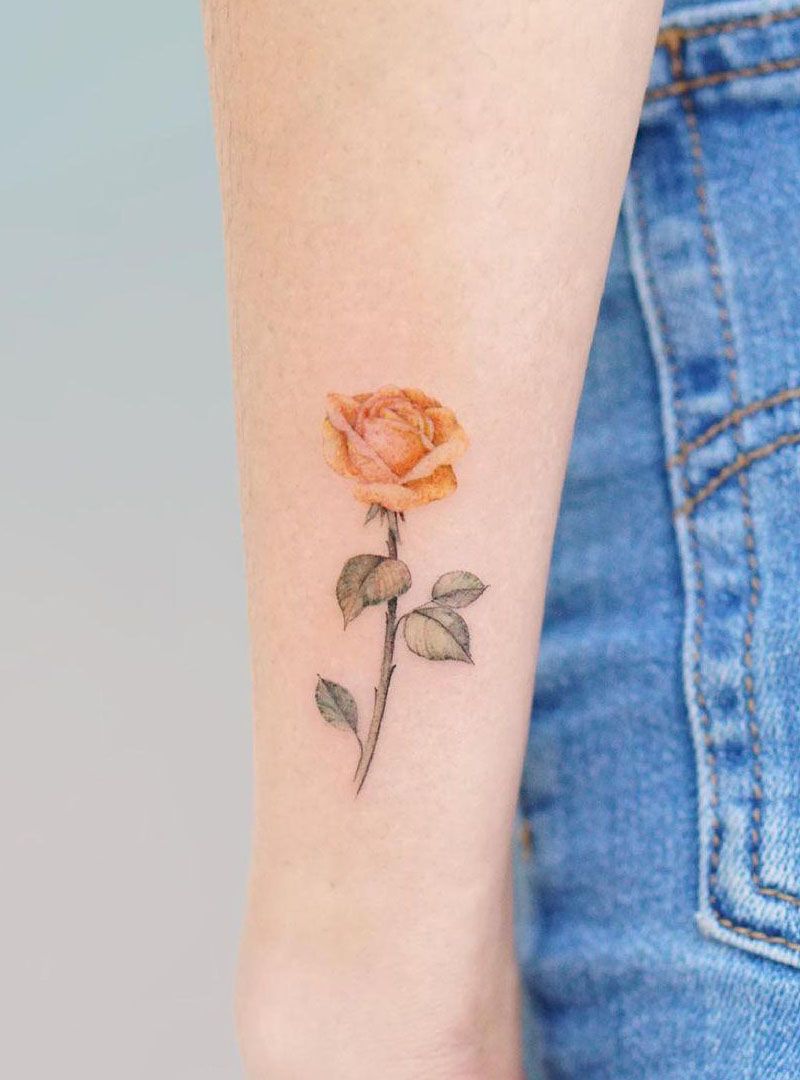 30 Pretty Yellow Rose Tattoos Make You Elegant and Beautiful