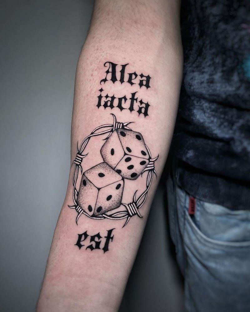 30 Pretty Dice Tattoos Hope to Bring You Luck