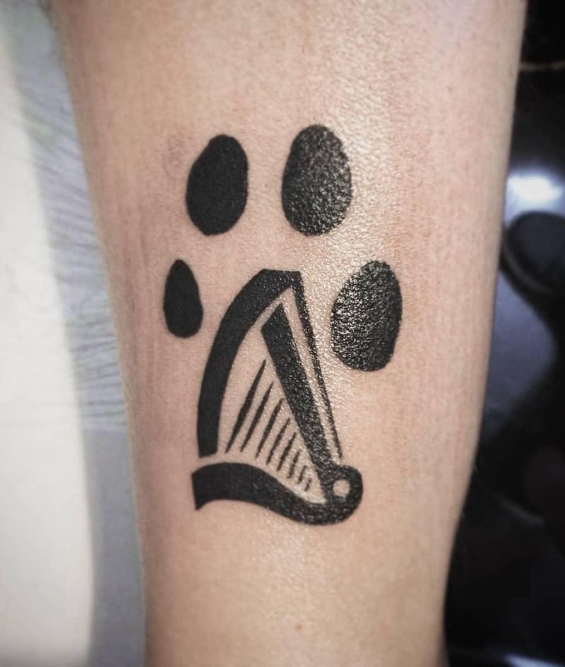 30 Pretty Harp Tattoos You Will Love