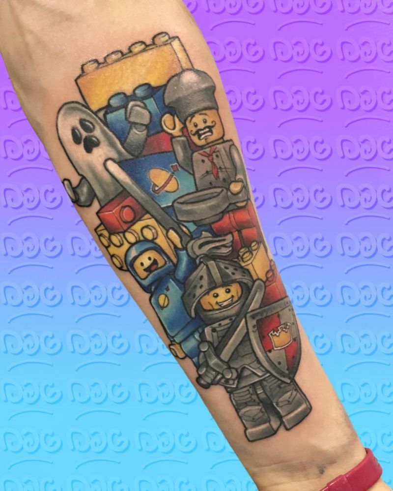 30 Pretty Lego Tattoos to Inspire You