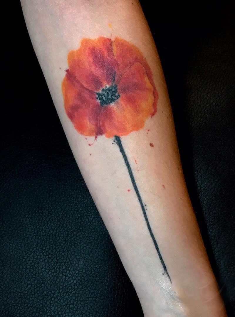 30 Pretty Watercolor Flower Tattoos You Will Love