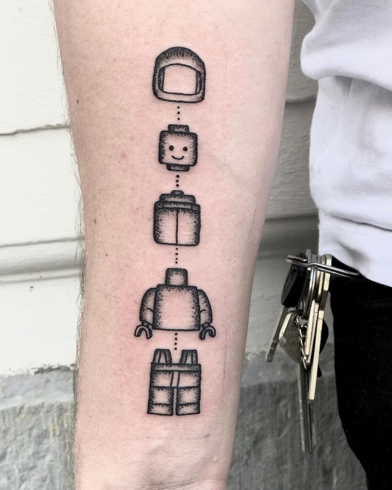 30 Pretty Lego Tattoos to Inspire You