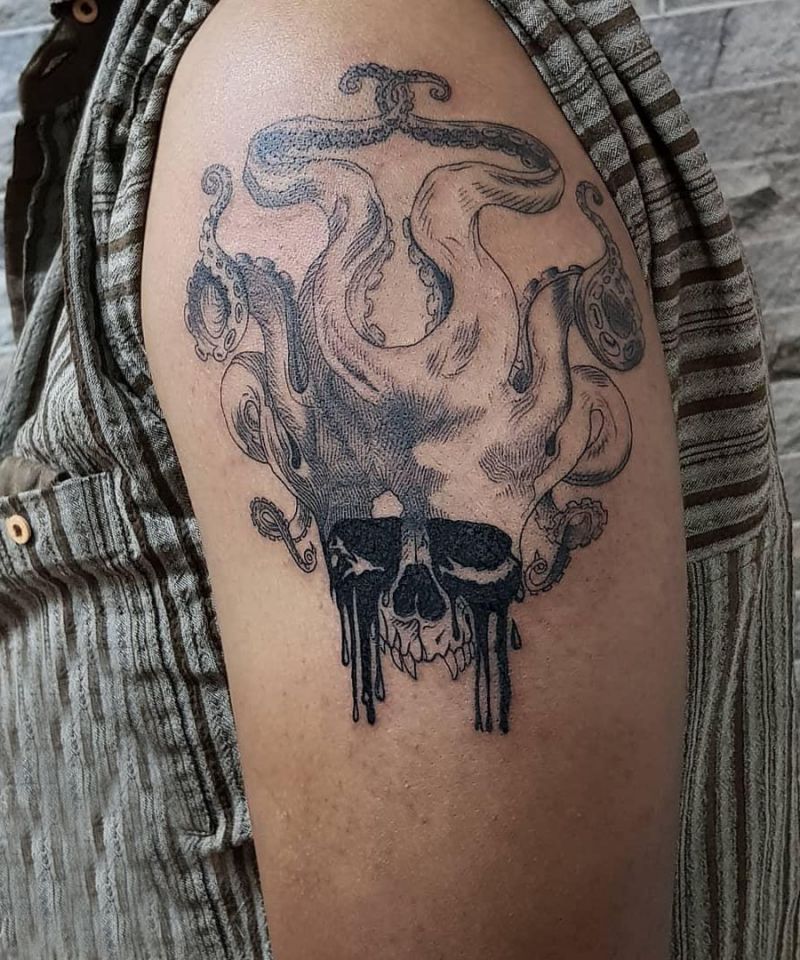 30 Pretty Octopus Skull Tattoos You Will Love