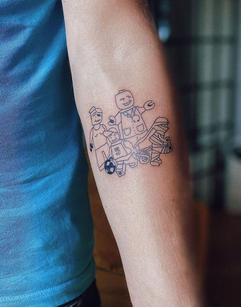 30 Pretty Lego Tattoos to Inspire You