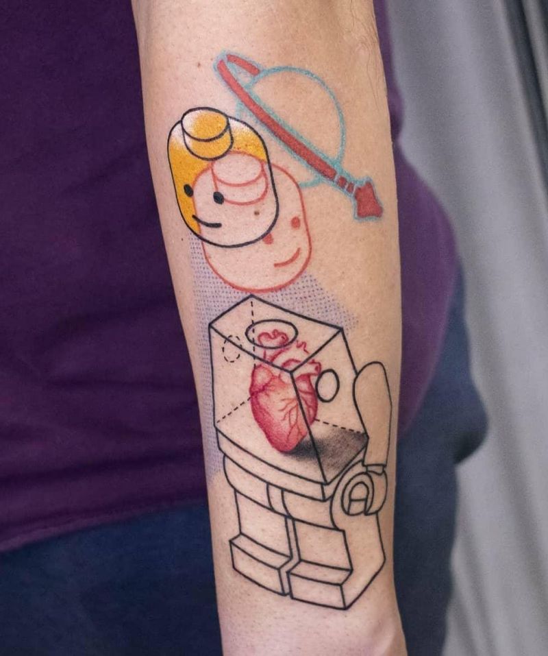 30 Pretty Lego Tattoos to Inspire You